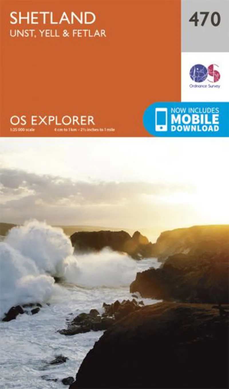 OS Explorer Map 470 - Shetland - Unst Yell and Fetlar